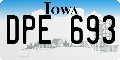 IA license plate DPE693