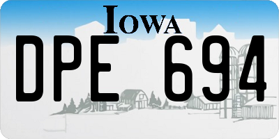 IA license plate DPE694