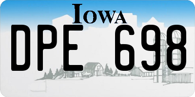 IA license plate DPE698