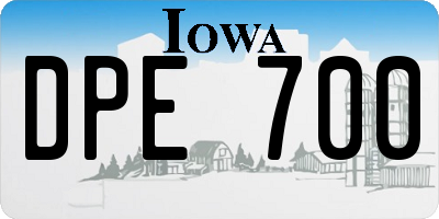IA license plate DPE700