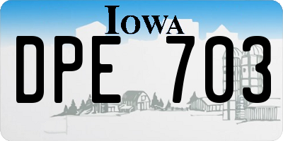 IA license plate DPE703