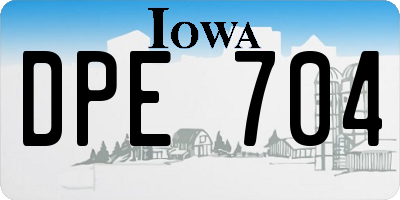 IA license plate DPE704