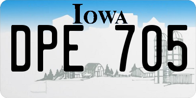 IA license plate DPE705