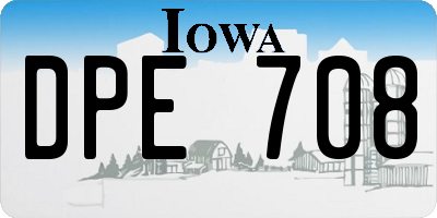 IA license plate DPE708