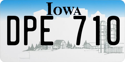 IA license plate DPE710