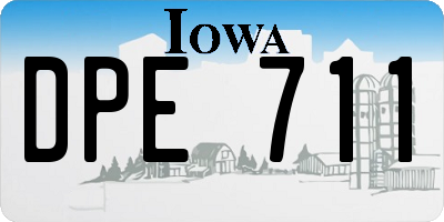 IA license plate DPE711