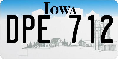 IA license plate DPE712