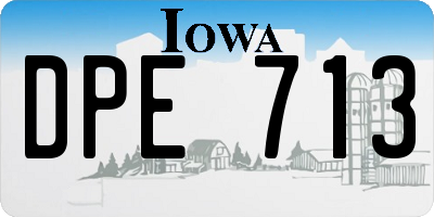 IA license plate DPE713