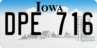 IA license plate DPE716