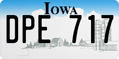 IA license plate DPE717