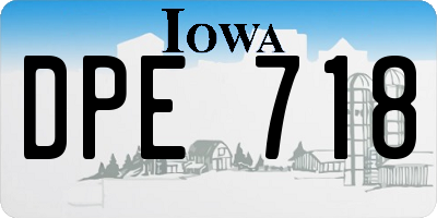 IA license plate DPE718