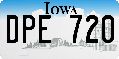IA license plate DPE720