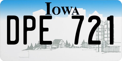 IA license plate DPE721