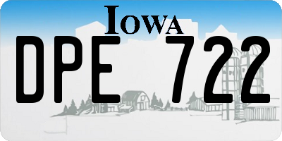 IA license plate DPE722