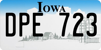 IA license plate DPE723