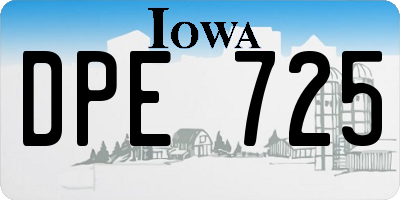 IA license plate DPE725