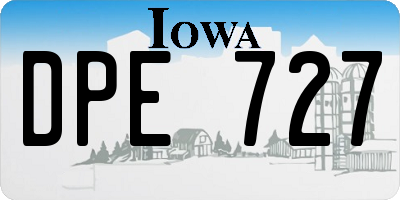 IA license plate DPE727