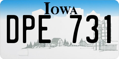 IA license plate DPE731