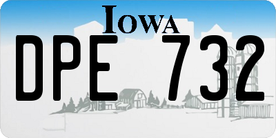 IA license plate DPE732