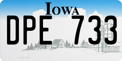 IA license plate DPE733