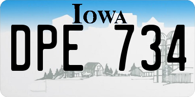 IA license plate DPE734