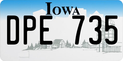 IA license plate DPE735