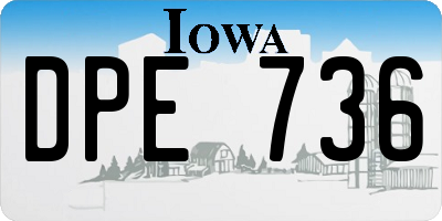 IA license plate DPE736