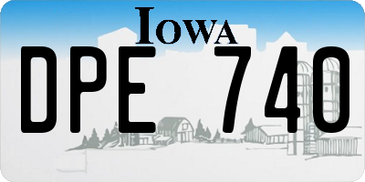 IA license plate DPE740