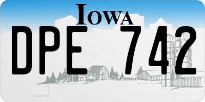 IA license plate DPE742