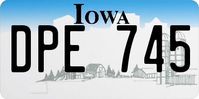 IA license plate DPE745
