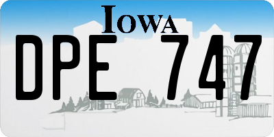 IA license plate DPE747