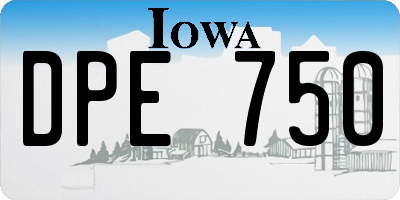 IA license plate DPE750
