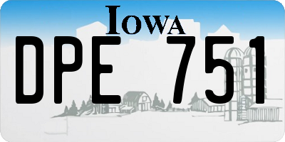 IA license plate DPE751