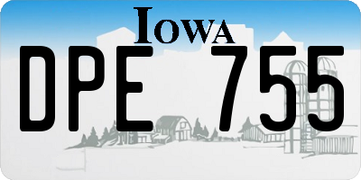 IA license plate DPE755
