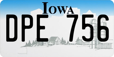 IA license plate DPE756