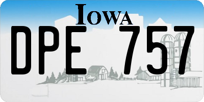 IA license plate DPE757