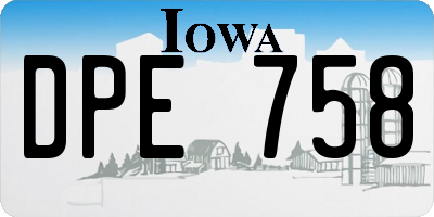 IA license plate DPE758