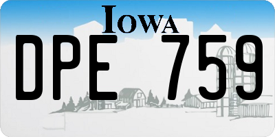 IA license plate DPE759