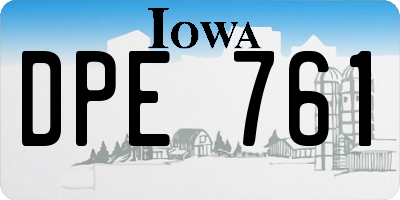 IA license plate DPE761