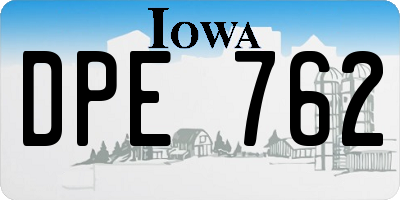 IA license plate DPE762