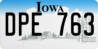 IA license plate DPE763