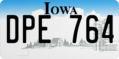 IA license plate DPE764