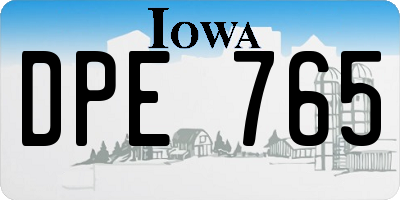 IA license plate DPE765