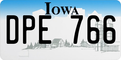 IA license plate DPE766
