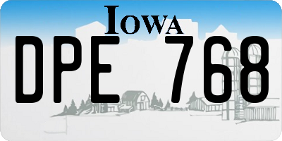 IA license plate DPE768