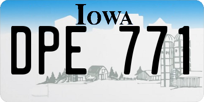 IA license plate DPE771