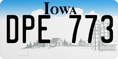IA license plate DPE773