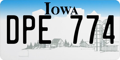 IA license plate DPE774