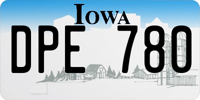 IA license plate DPE780