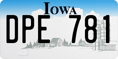 IA license plate DPE781